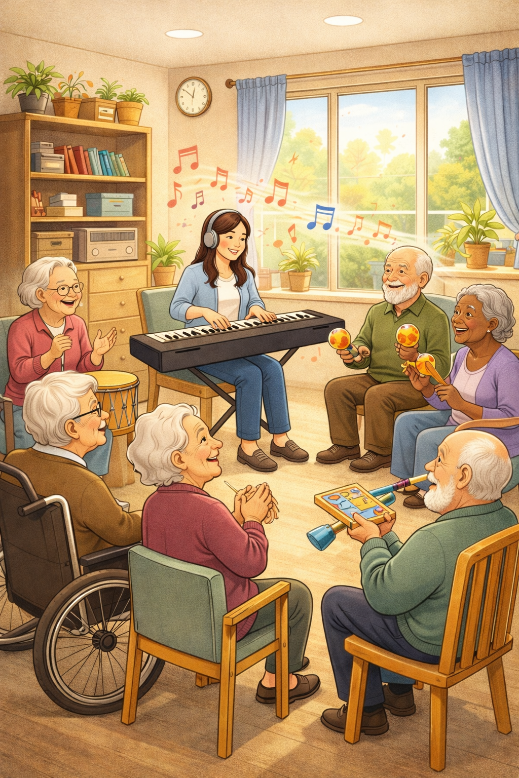 Tagesgäste machen gemeinsam Musik