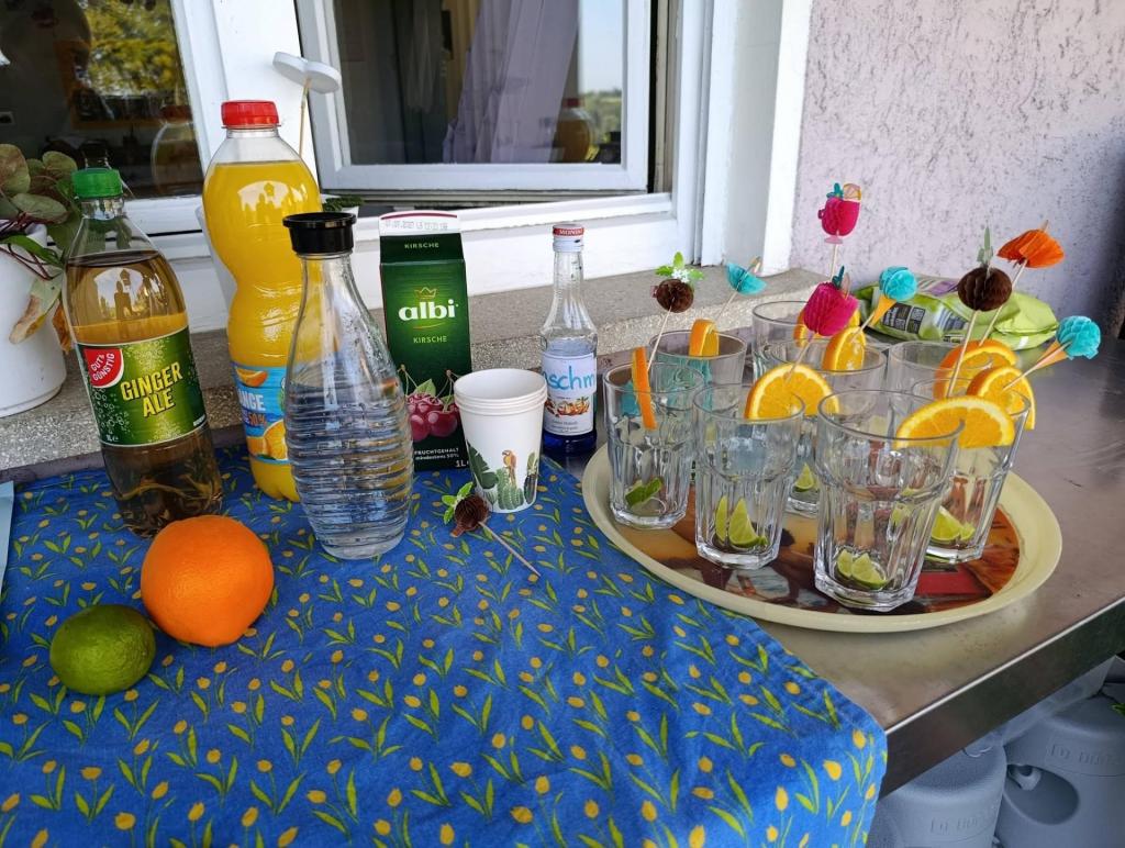 auf dem Bild sieht man unsere kleine Pop-Up-Bar